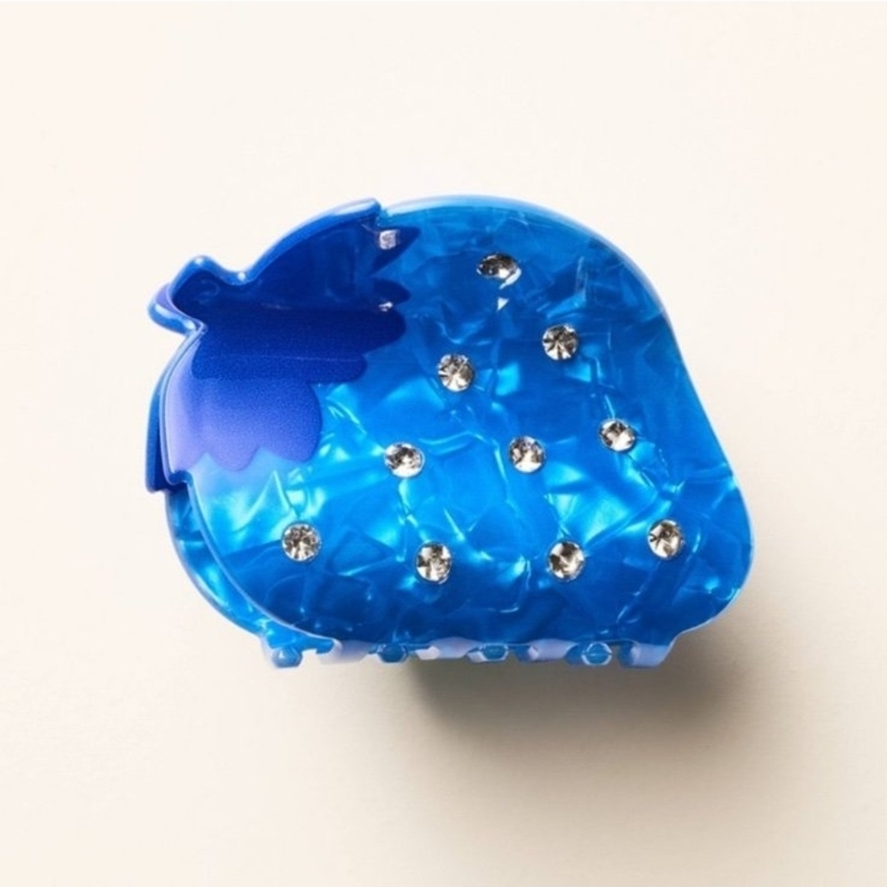 New Kate Spade New York Blue Strawberry Hair Claw Clip One Size